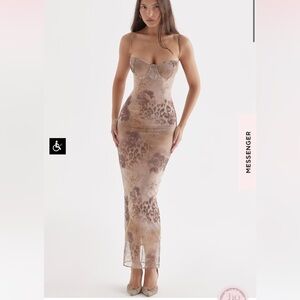 House of CB Cream Floral Print Maxi Dress